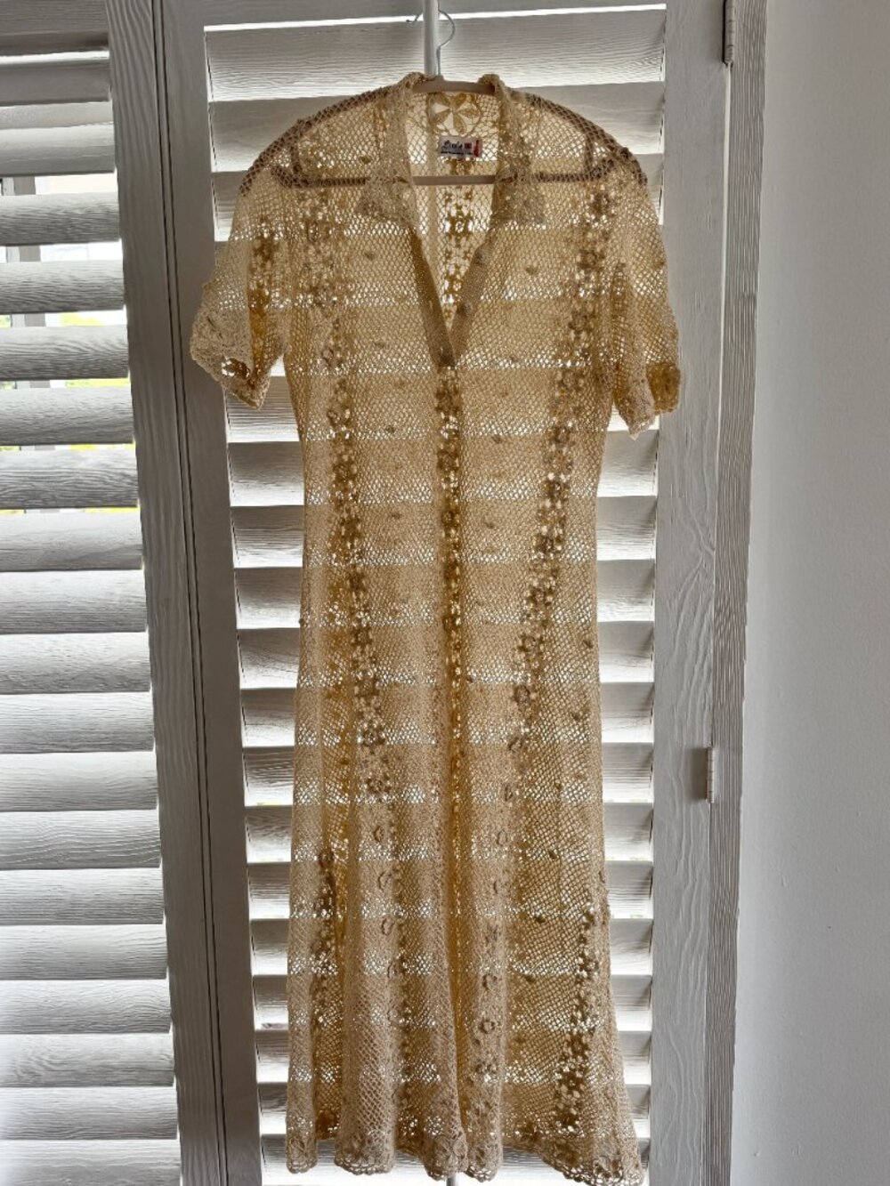VINTAGE 100% COTTON CROCHET SUMMER DRESS